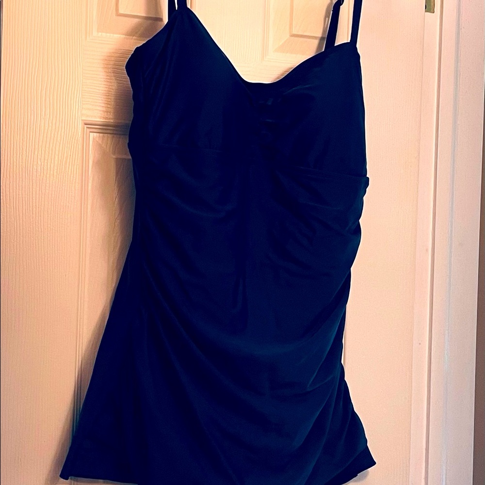 One piece full control navy bathing suit size 16